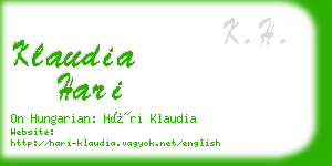 klaudia hari business card